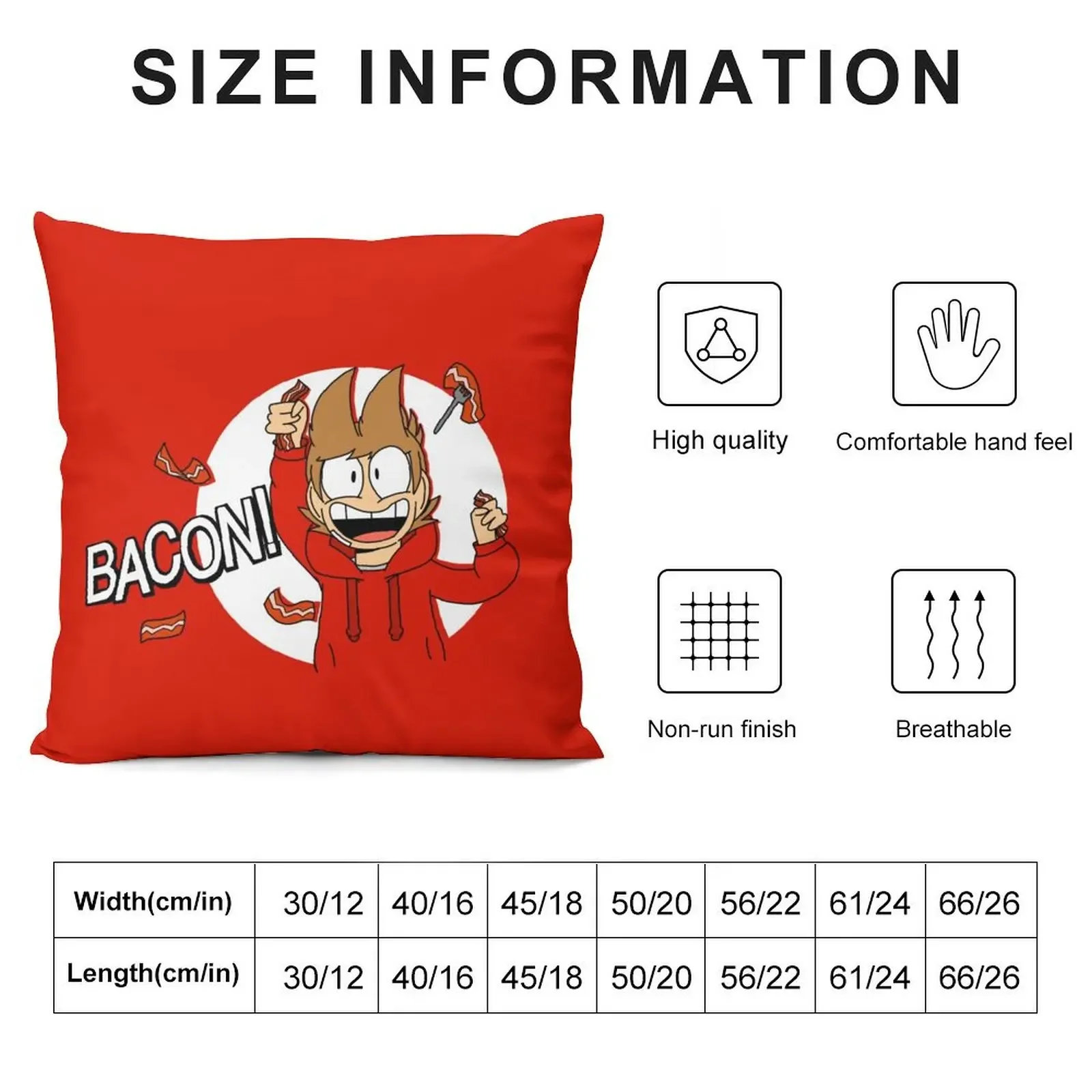 Eddsworld - Legacy Tord Bacon Shirt (fixed size) Throw Pillow Sofa Covers Ornamental Pillow pillow