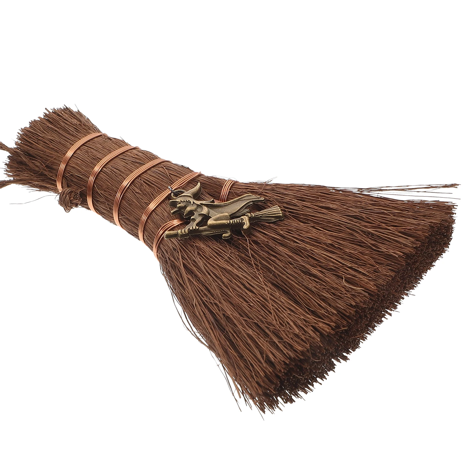 

Exquisite Brown Broom Pendant Halloween Decorations Party Accessory Decorative Hanging Metal Cute Miniature