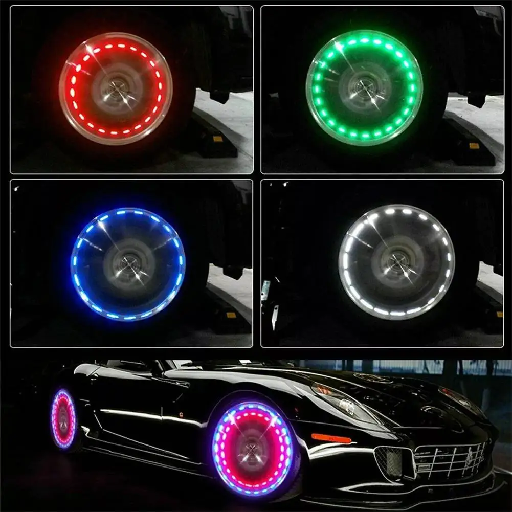 Válvula de pneu de carro luz da motocicleta hub movido a energia solar luz decorativa colorida roda quente alto brilho led piscando luz waterpr