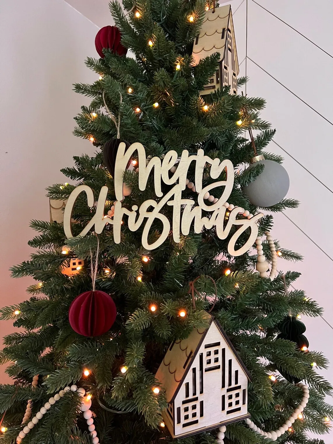 Merry Christmas Wood Cutout Decor | 3D Door hanger | Christmas Holidays Sign Gift | wood letter | Wood Living Room Crafts Decor