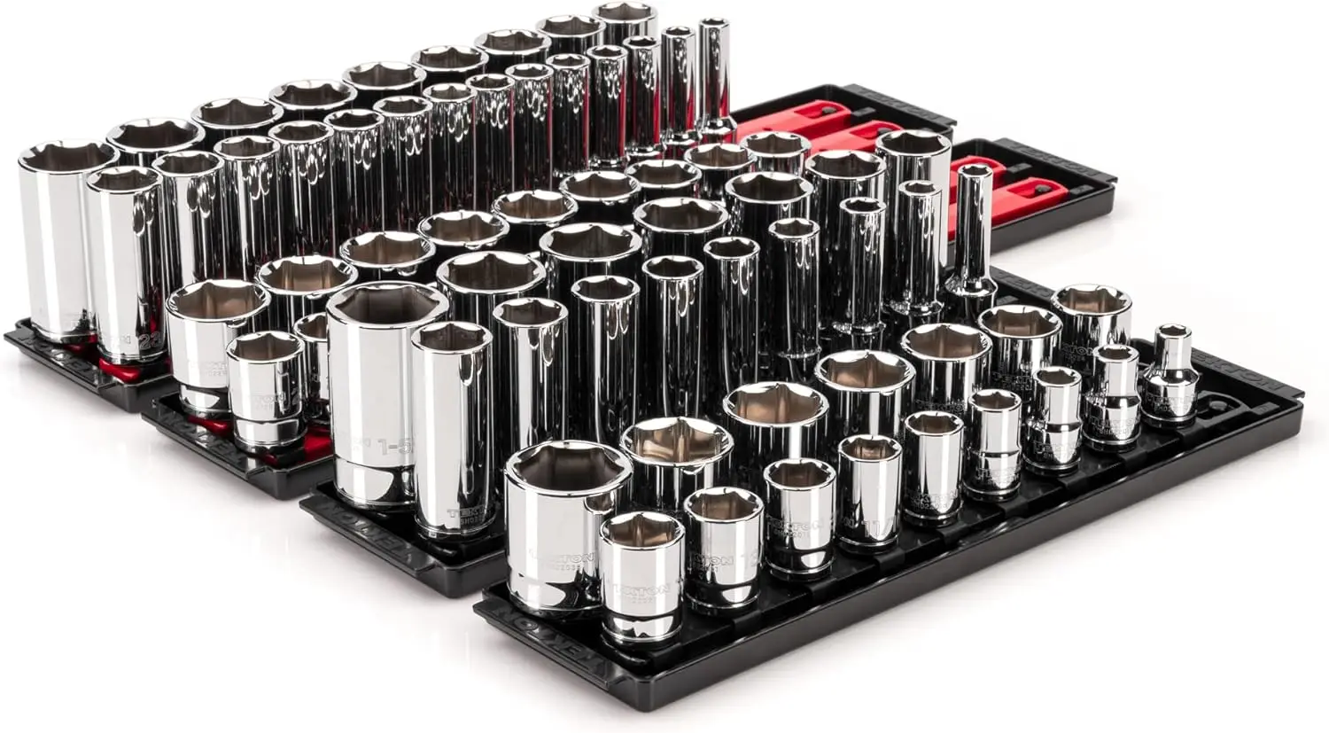 TEKTON 1/2 Inch Drive 6-Point Socket Set with Rails, 78-Piece (3/8-1-5/16 in., 10-32 mm) | SHD92215