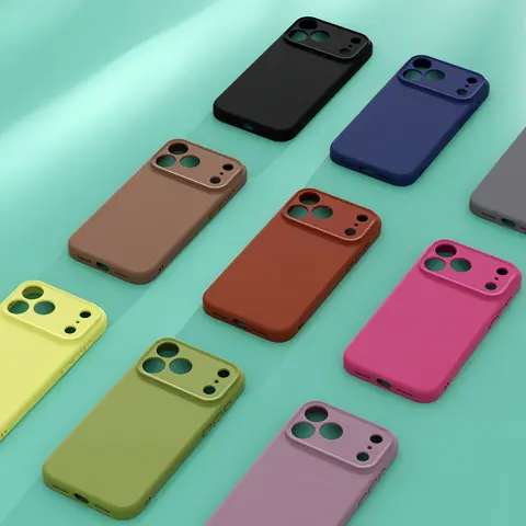 Coque de téléphone de luxe en Silicone liquide, couleurs Morandi, pour iPhone 17 Air 16 E 15 Pro Max Plus, coque arrière souple antichoc respectueuse de la peau