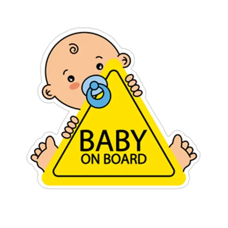 Baby on Board PVC Car Stickers Tuning Cartoon Window PVC Decals Automobiles Decoration Personalized Bomb Ornament 15cm