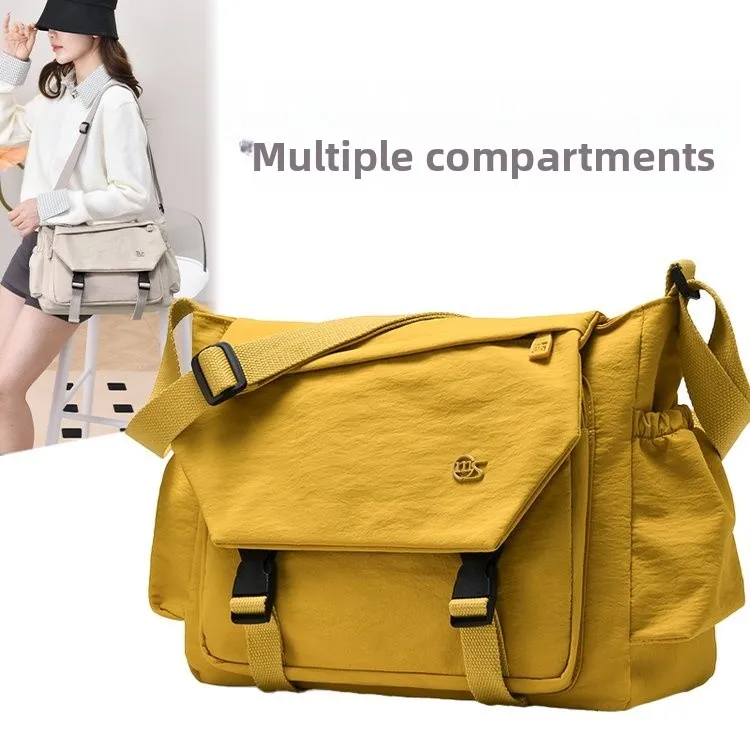 

Ladies Canvas Slant Crossbody Bag Large Capacity Travel Messenger Bag Multi-layer Computer Camera Bag Commuting Backpack