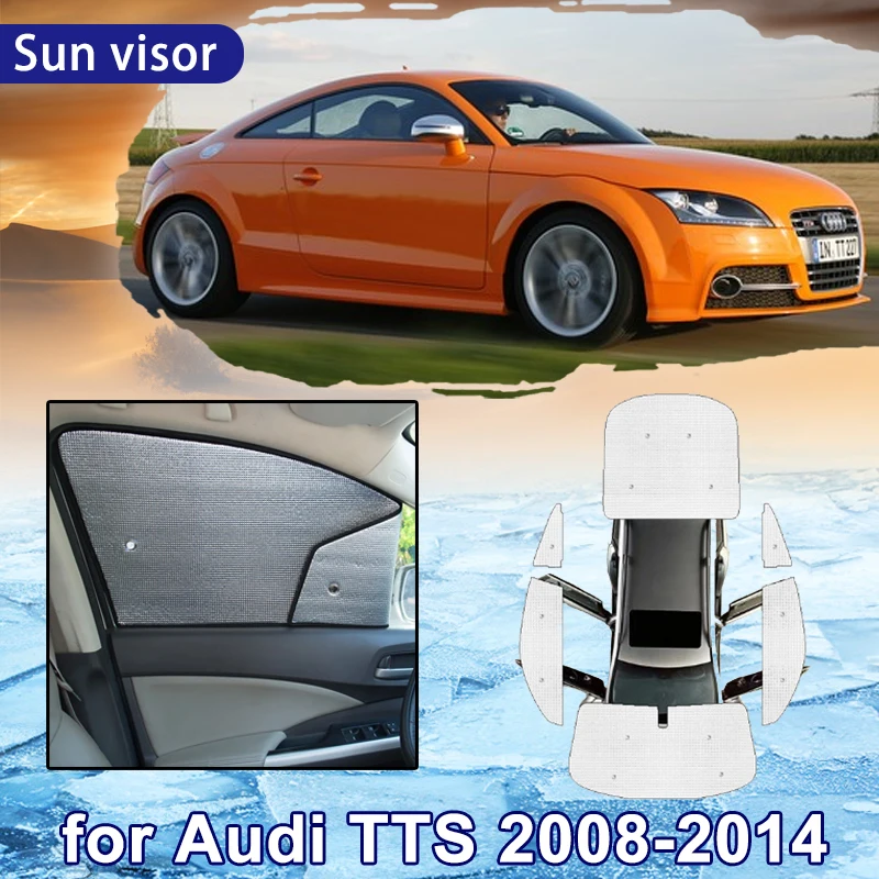 Car Sun Shade for Audi TTS MK2 8J Coupe 2014-2008 2009 2010 2011 Auto Full Coverage Sunshade Windshield Side Window Visor Cover