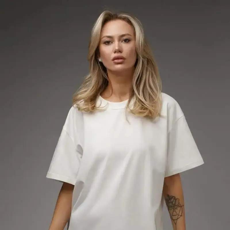 2024 New Spring/summer Solid Color T-shirt Women's Loose Round Neck Versatile Casual Short Sleeved Top