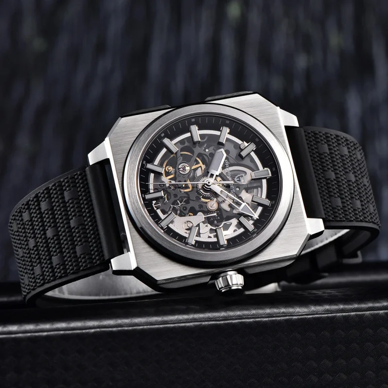 PAGANI DESIGN PD-1791 الهيكل العظمي التلقائي ساعات رجالية 42 مللي متر الفولاذ المقاوم للصدأ مربع الميكانيكية مقاوم للماء ساعة معصم للرجال