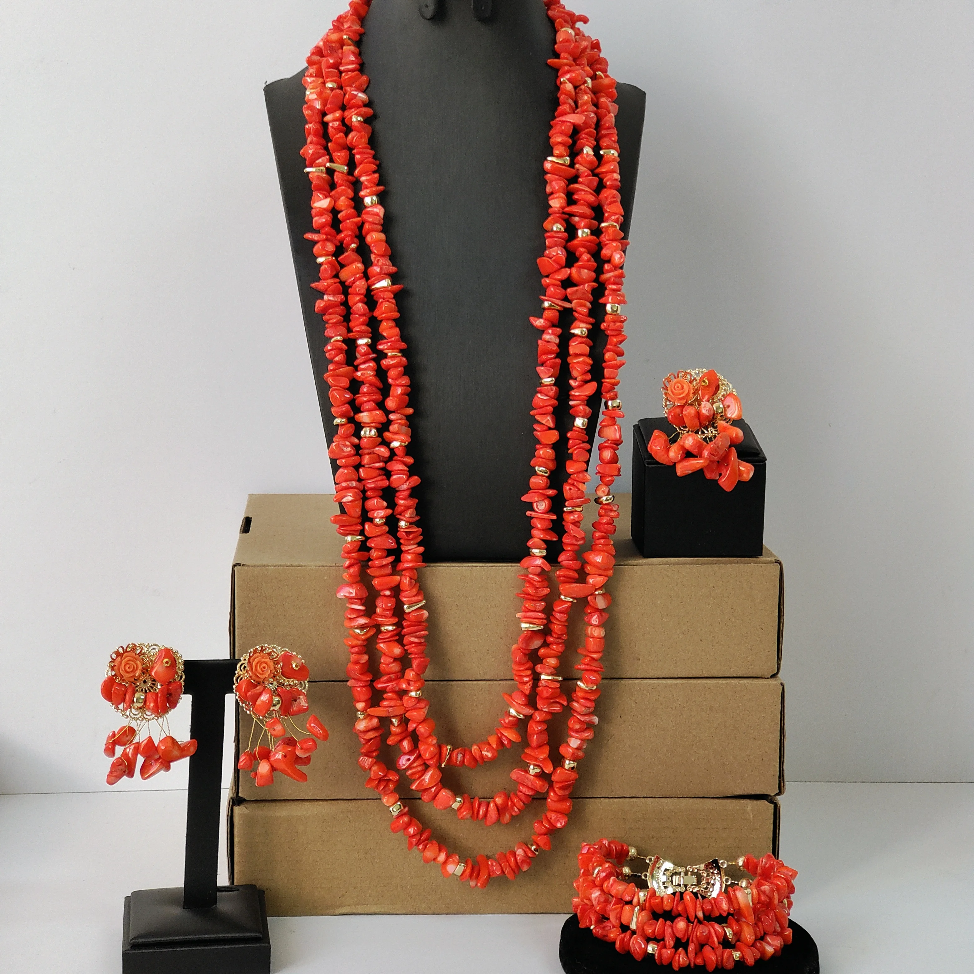 real original coral beads jewelry sets nigerian wedding