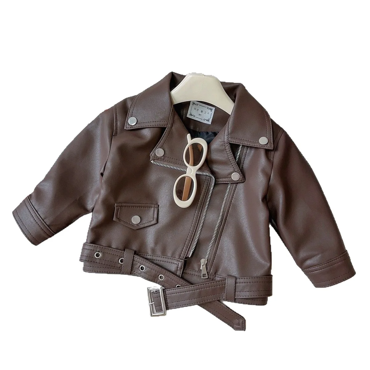 Jackets & Coats 2026 Girls' Leather Jacket Spring Fall Fashion Coat Stylish Toddler Bomber Jacket Cute Baby Girl Outerwear - view 5