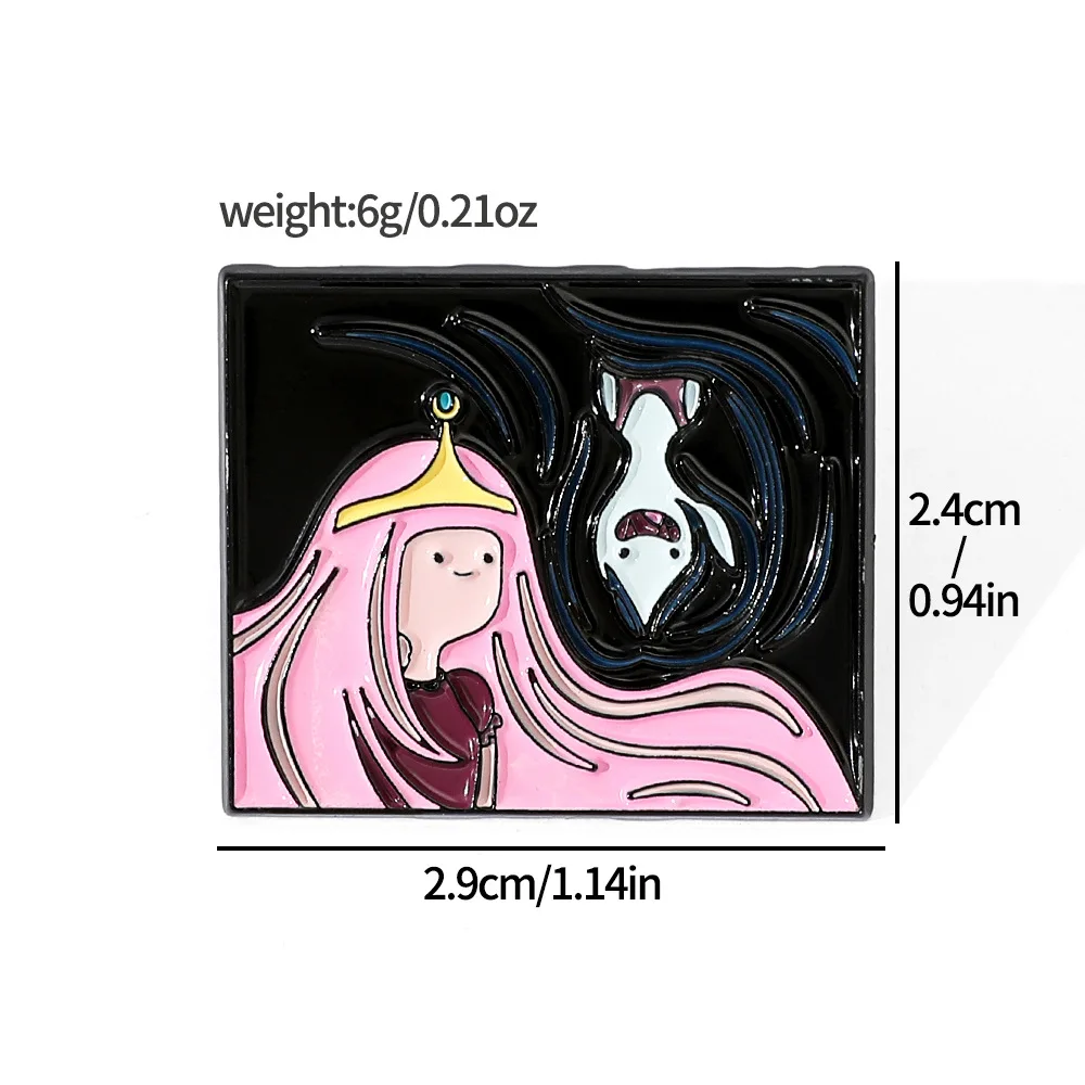 الكرتون مغامرة الوقت بروش لطيف أنيمي المينا دبوس موضة الحيوان شارة معدنية مجوهرات على ظهره الملابس والاكسسوارات