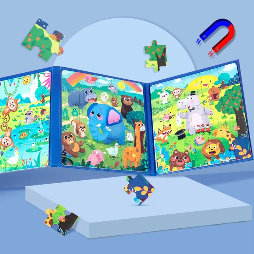 Cartoon Pattern Advanced Magnetic Children's Puzzle Multicolor Early Learining Magnetic Puzzles Exercise Attention