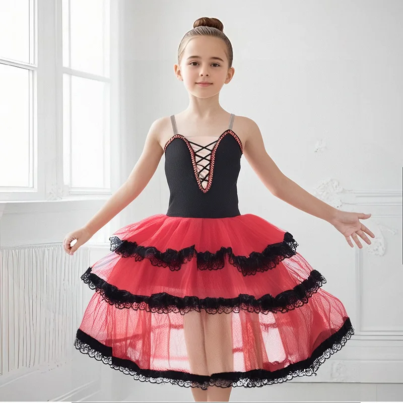 

Детское профессиональное балетное платье, одежда для выступлений, студенческая юбка для современного танца, длинная юбка-пачка для девочек