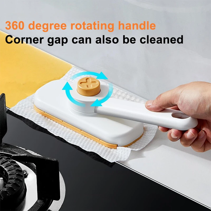 Kitchen Degreasing Protecting Hands Replaceable Rag Disposable Magic Brush Cleaning Brush With Handle