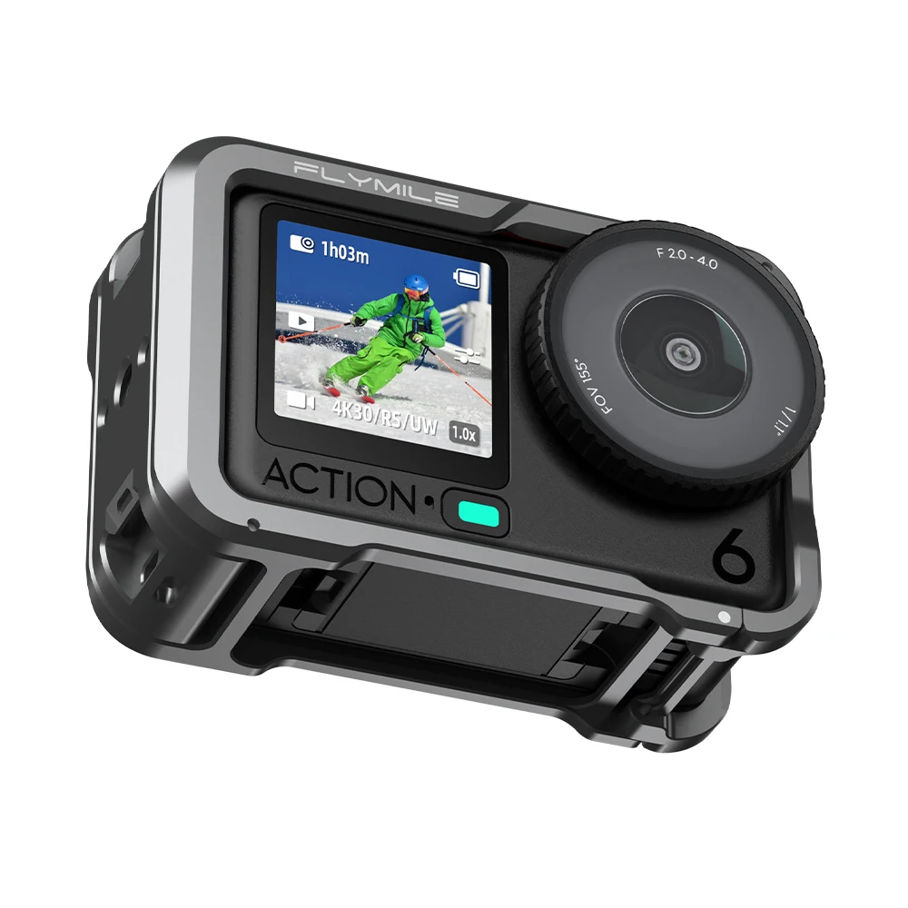 Custodia protettiva in alluminio per gabbia per conigli per DJI OSMO ACTION6, supporto adattatore di espansione con telaio in metallo con accessorio per fotocamera copriobiettivo