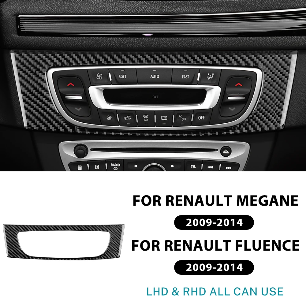 

Real Soft Carbon Fiber For Renault Fluence Megane 3 MK3 III RS 2009 2010 2011 2012 2013 2014 LHD RHD Central Control CD Sticker