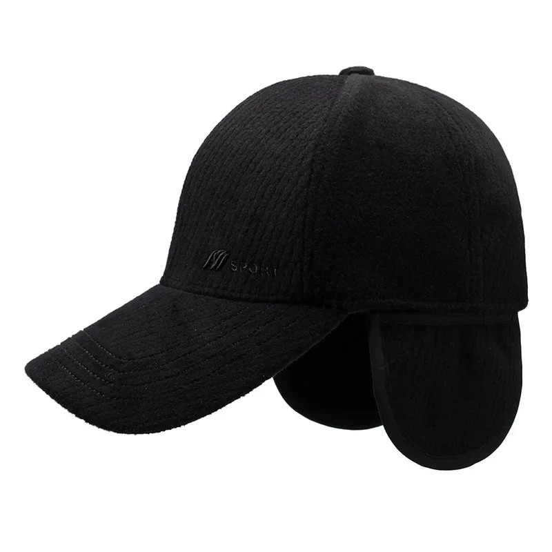 Thick and Warm Winter Official-website Baseball Cap for Men with Earflaps and Adjustable Buckle,Cap Male Warmth Trucker Hat