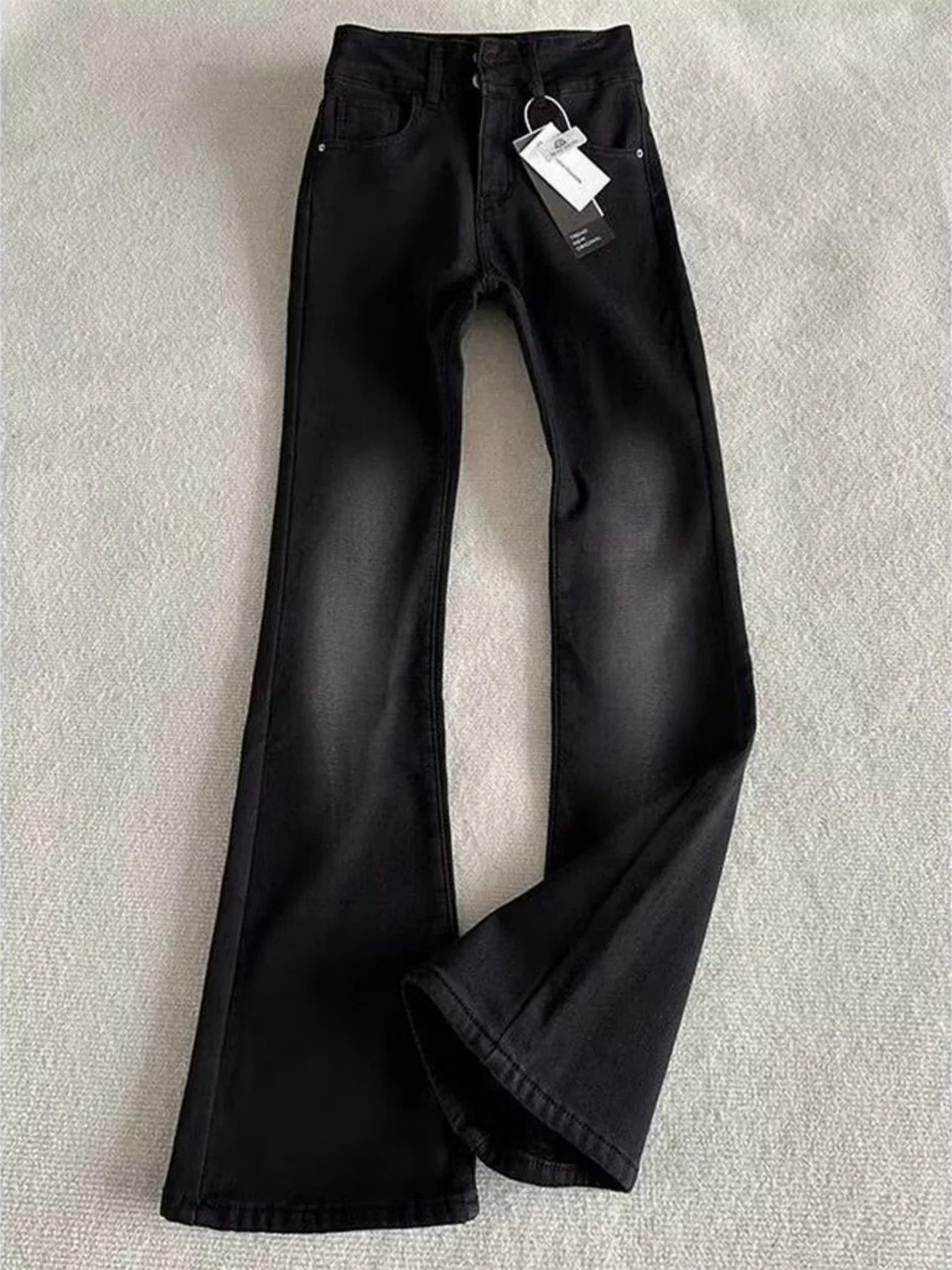 

Slim Fit Men's Bell Bottom Jeans High Street American Style Straight Leg Wear Resistant Comfortable Denim for Autumn Season