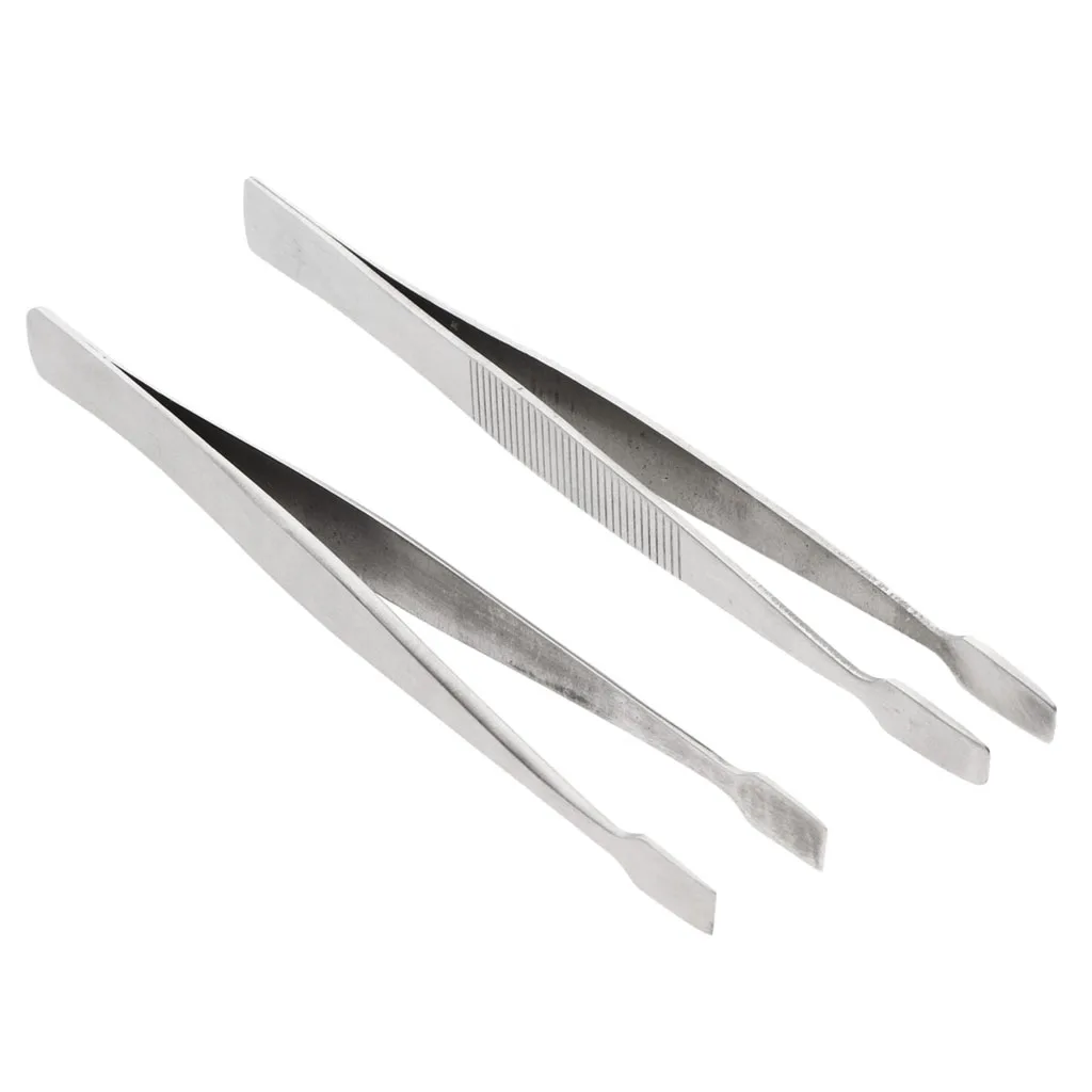 Professional Tweezers for Eyebrows Stainless Steel Round Tip Nail Art Tweezer Clip for Beauty Hobby Jewelry Bead Picking