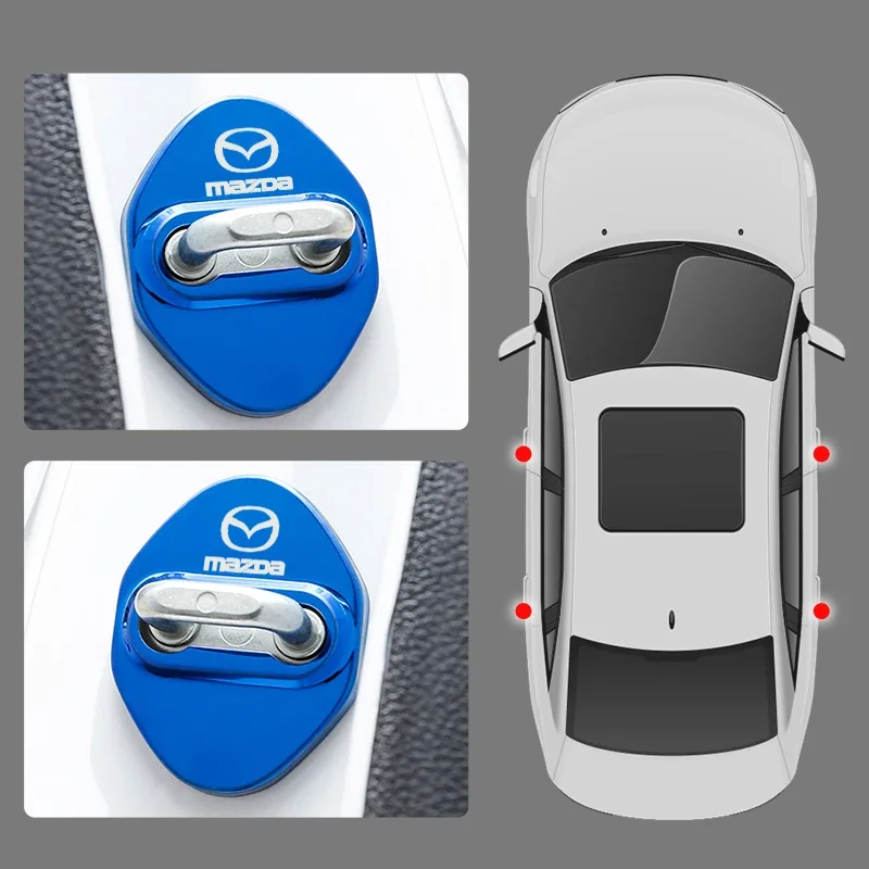 

4PCS Metal Car Door Lock Cover Protector Anti Scratch For Mazda CX-5 CX-30 Mazda 3 Mazda 6 CX-4 CX-50 CX-8 CX-9 Exterior Decor