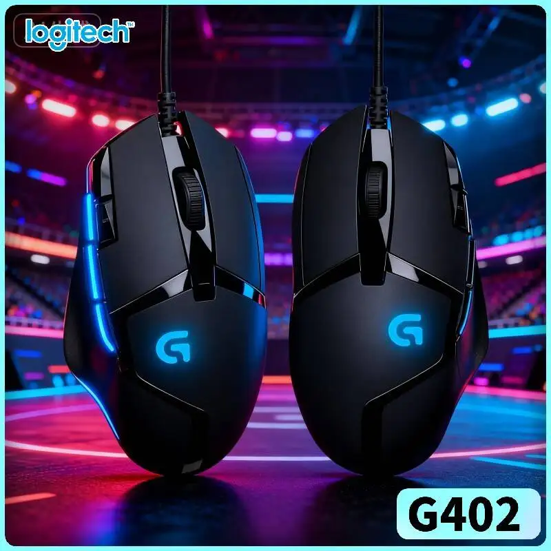 Logitech G402 Gaming Mouse 32-Bit Processor 500+ IPS 20M Clicks Anti-Slip Grips for Competitive Gaming Matches