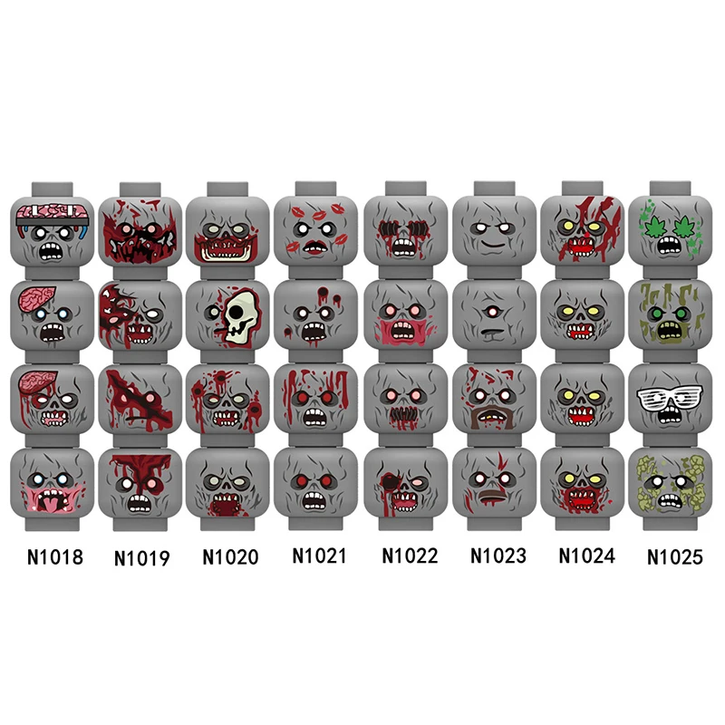 MOC City Figures Face Head Expression Cry Cute Soldier Injured Accessories Building Blocks Boy Girl DIY Parts Bricks Toys Gifts