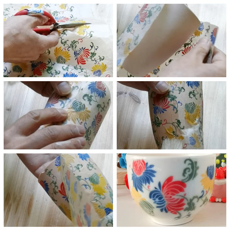 Pottery Ceramics Clay Transfer Paper Underglaze Colored Decal Flower Paper Jingdezhen High Temperature Firing DIY Stickers