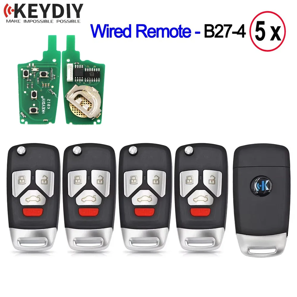 

5 шт./лот KEYDIY B-Series B27-4 Оригинальный универсальный пульт дистанционного управления с 3+1 кнопками для KD-X2 KD900 KD MINI KD-MAX Key Tool