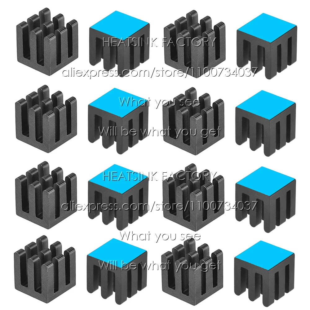 6/15pcs Radiator Aluminum Heatsink 10mm x10mm x 10mm Heat sink Extruded Profile Heat Dissipation For Cooling with Thermal pad