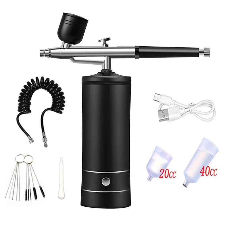 Nano Fog Mist Sprayer Mini Air Compressor Kit Air-Brush Paint Spray Gun Airbrush For Nail Art Tattoo Craft Cake