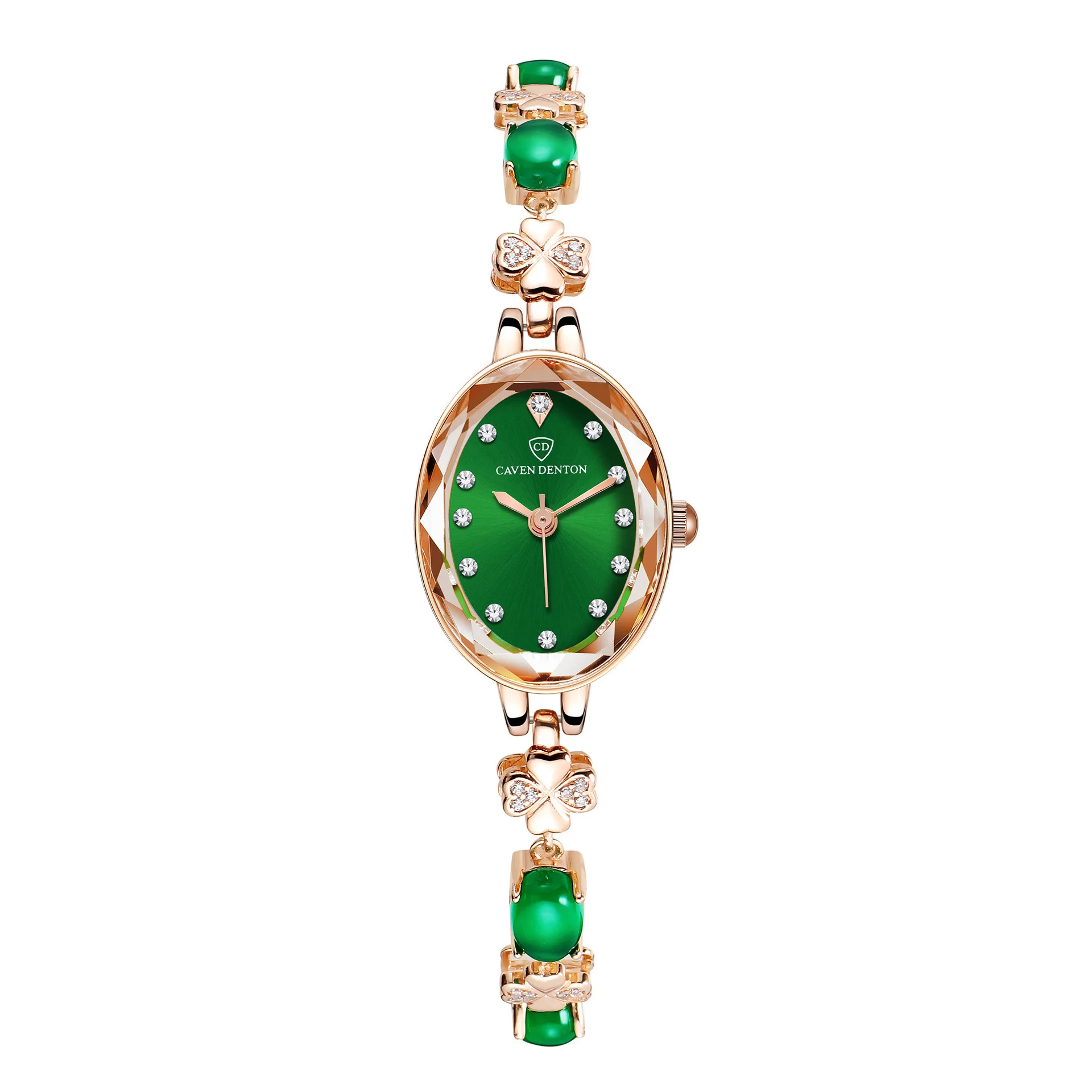 Quartz Watch Ladies Luxury Fashion Hot Sell Diamonds Chain Watch Waterproof Emerald Decoration Bracelet Wrist Watch For Women