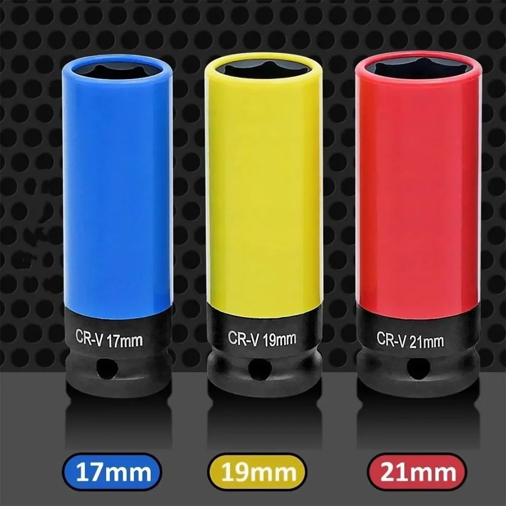 1Pcs 1/2 Inch Drive Wheel Protector Socket Chromium Vanadium Steel 17/19/21/22mm Deep Impact Socket Thin Wall