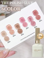 6Pcs 15ML Gel Nail Polish Set, Summer Popular Color Gel Varnish Nail Kit, Soak Off UV/LED Gel Polish, For Home Salon Nail Art Ch
