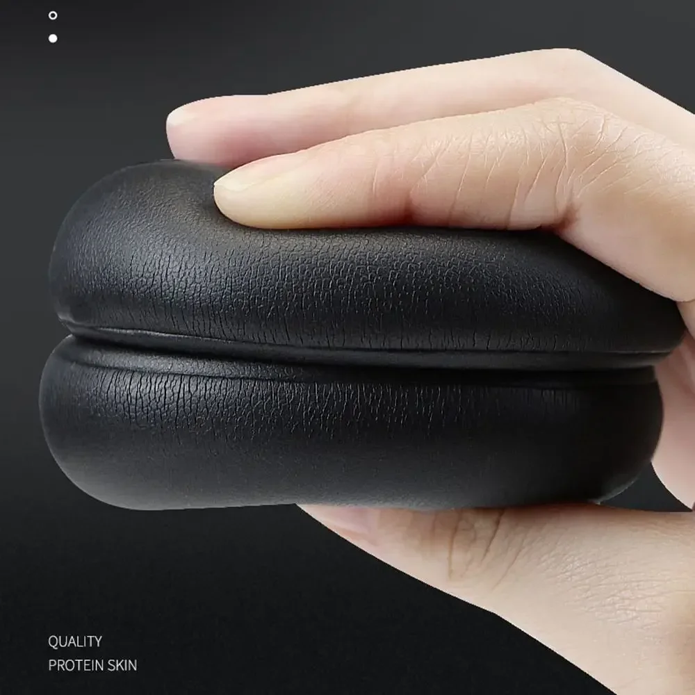 Ersatz-Ohrpolster aus Mesh / Eisgel / Leder passend für Jabra ELITE 45H Evolve2 65 Kopfhörer, Reparaturteile mit Kunststoffschnalle. – Detail 3