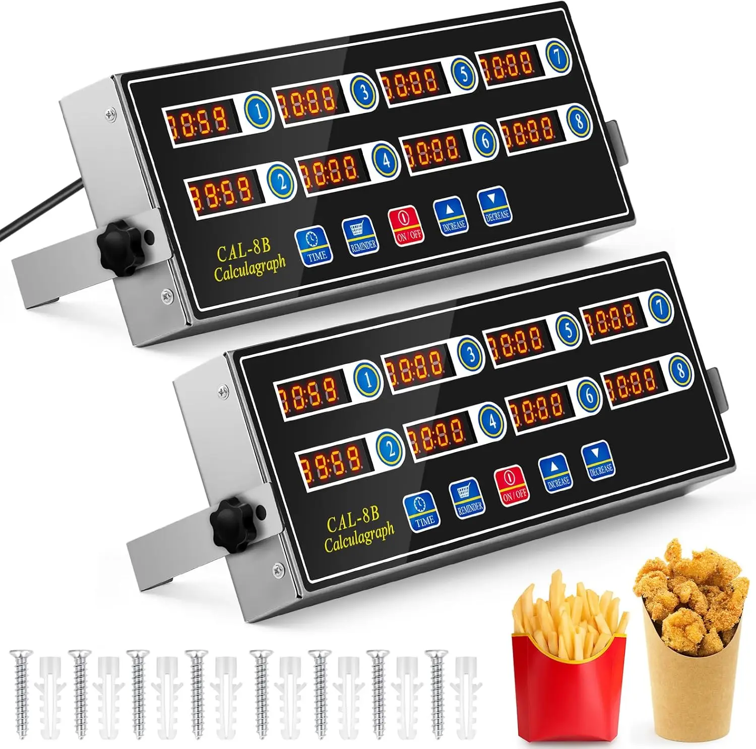 Commercial 8 Channels Digital Timer Multi-function Alarm Clock for Bakery Restaurant Kitchen Use