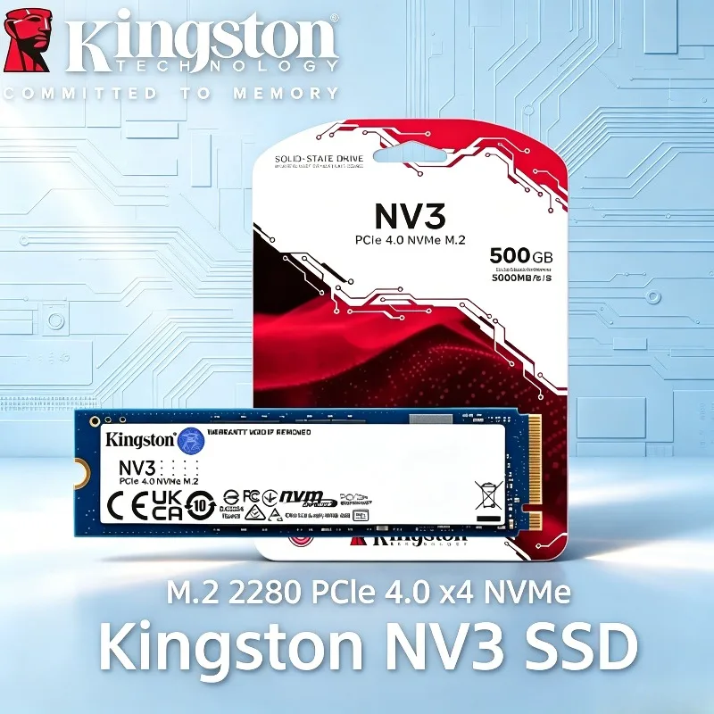 오리지널 킹스톤 NV3 SSD M.2 2280 NVMe PCIe Gen4 500GB 1TB 2TB 고속 내장 하드 디스크 노트북 데스크탑 PC용 SSD