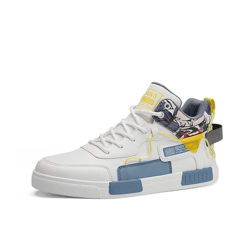 

Casual sneakers Men's high top casual sports shoes Large size teen flat vulcanized walking students breathable men's shoes