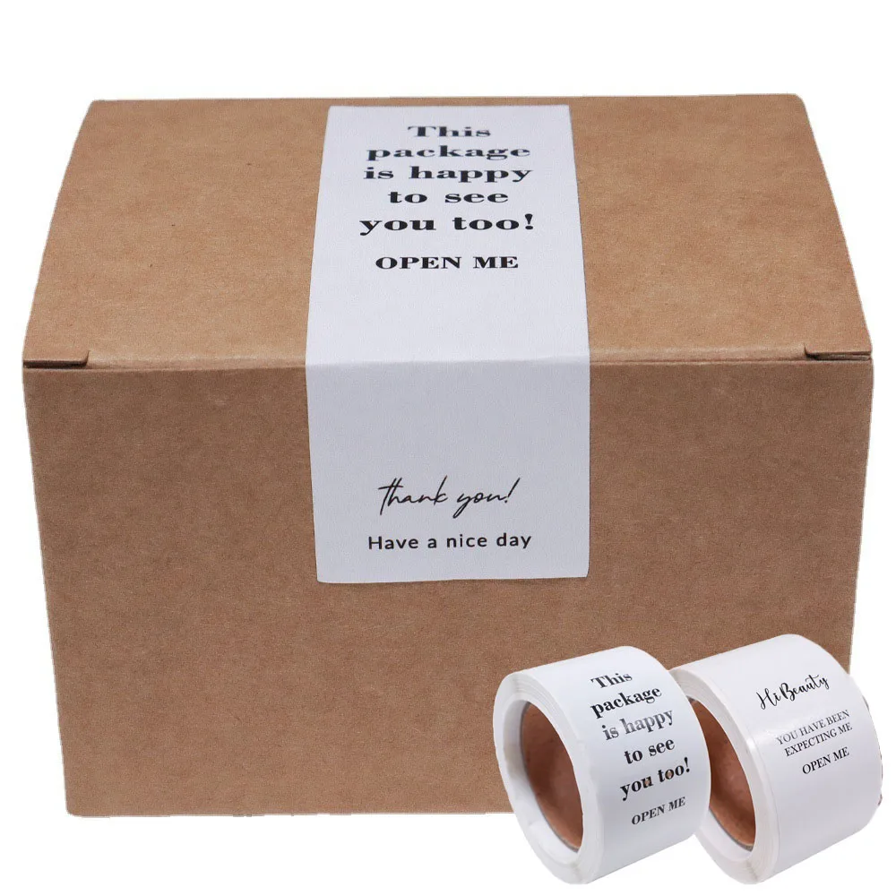 100pcs/roll Thank You Sticker Seal Labels Small Business Gift Decor Sticker Package Sticker Sealing Package Is Happy To See You