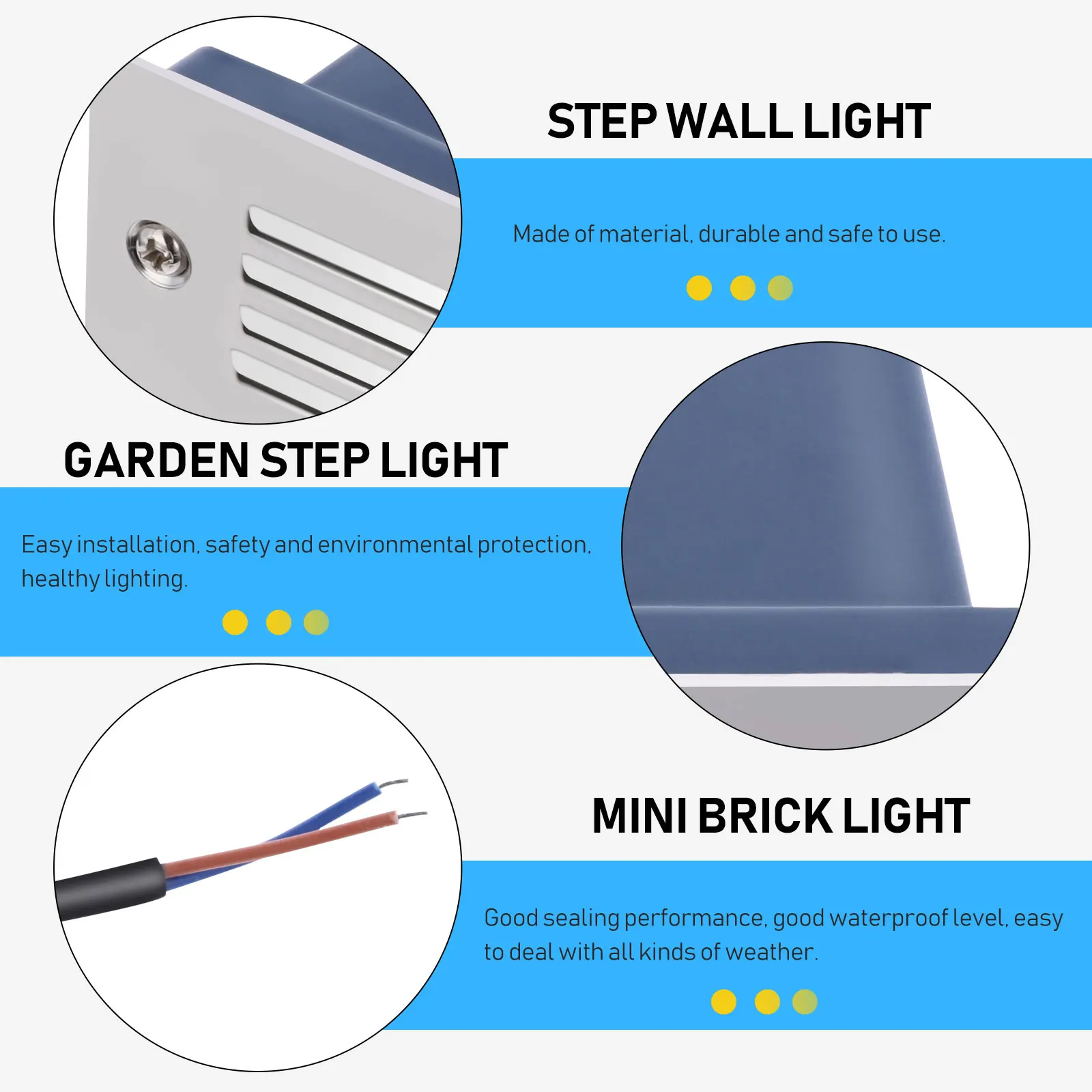 

Led Mini Wall Light Outdoor Step Light Garden Garden Stair Courtyard Step Lamp Stair Lamp Decorative Landscape Lighting