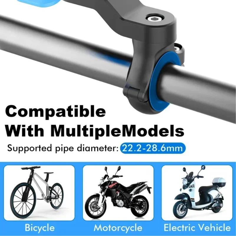 Motorcycle Phone Holder 360 ° Rotating Anti-Shake Mount Removable Navigation Stand for Bike Delivery Self-Lock Quick Release - view 6