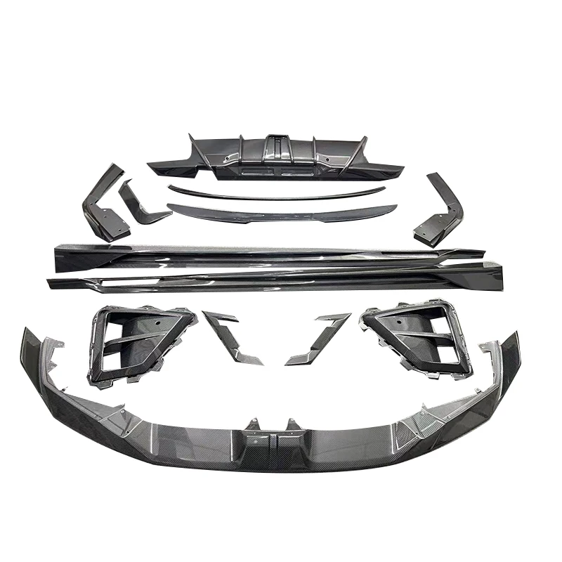 High Quality LD Style Carbon Fiber X6M F96 LCI Front Lip Rear Diffuser Side Skirt Spoiler Inlets and Front Bumper Trim 2024+