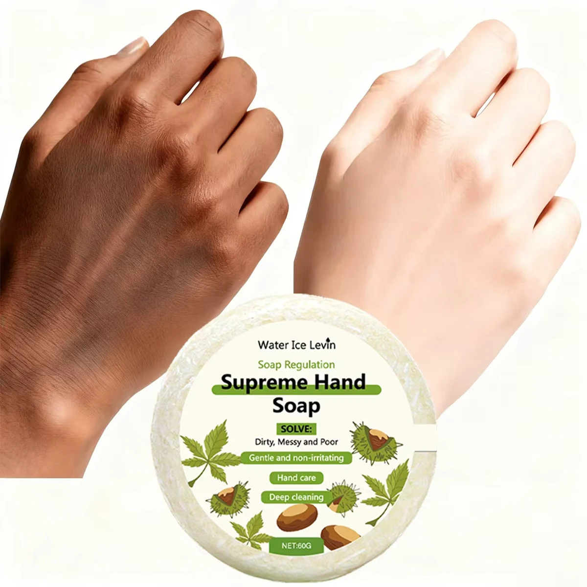 

Water Ice Levin Supreme Hand Soap with Hyaluronic Acid & Collagen - Deep Cleaning & Moisturizing for Dry, Rough Skin,