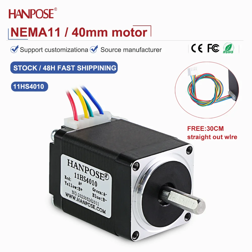 NEMA11  11HS4010  Miniature Stepper Motor 0.12N. m 0.8A 3D Printing Accessories Motor Manufacturer Direct Sales in Stock