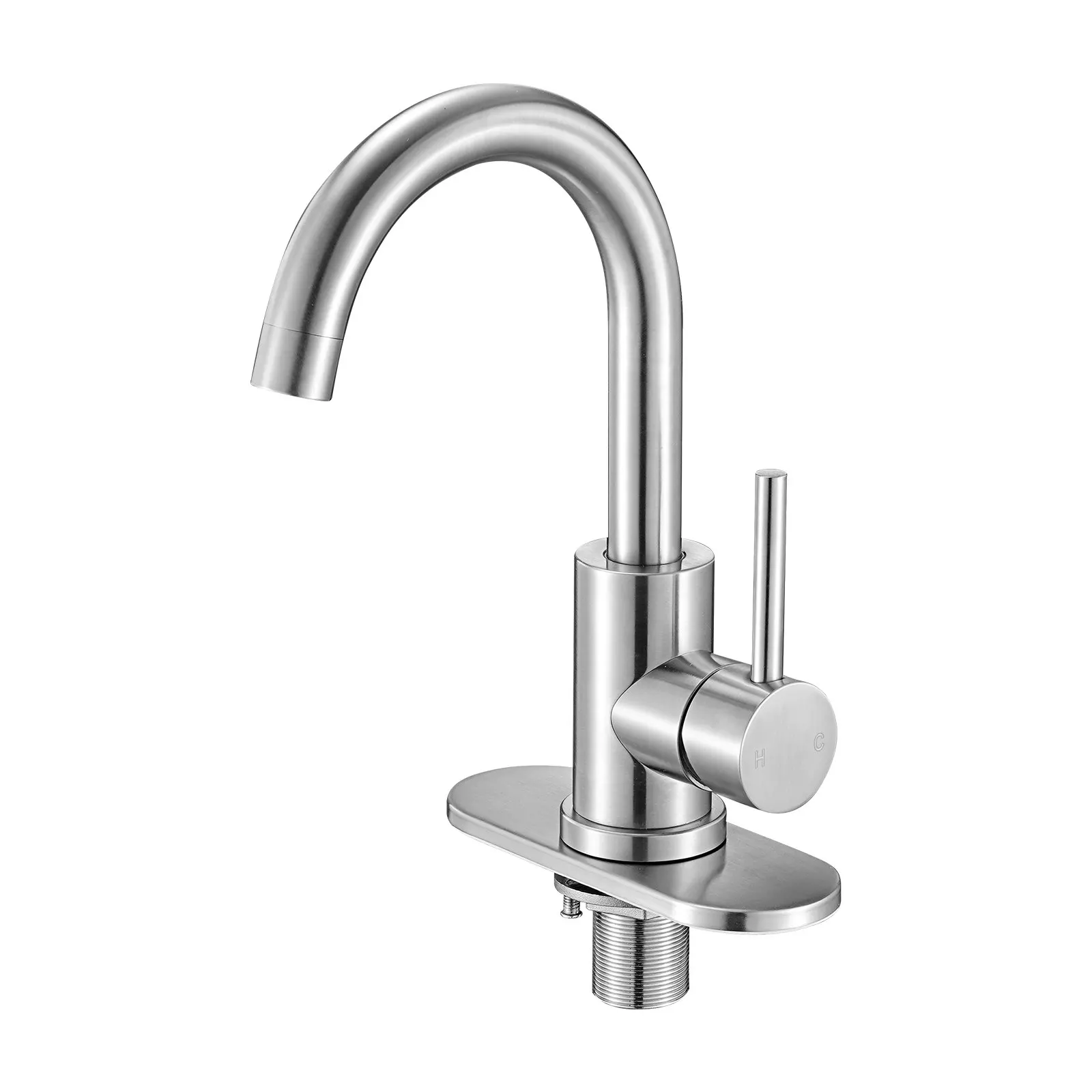

Single Handle Sink Faucet, Kitchen Faucet Brushed Nickel Single Handle, Kitchen Water Faucets With Anti-Splash Aerator,