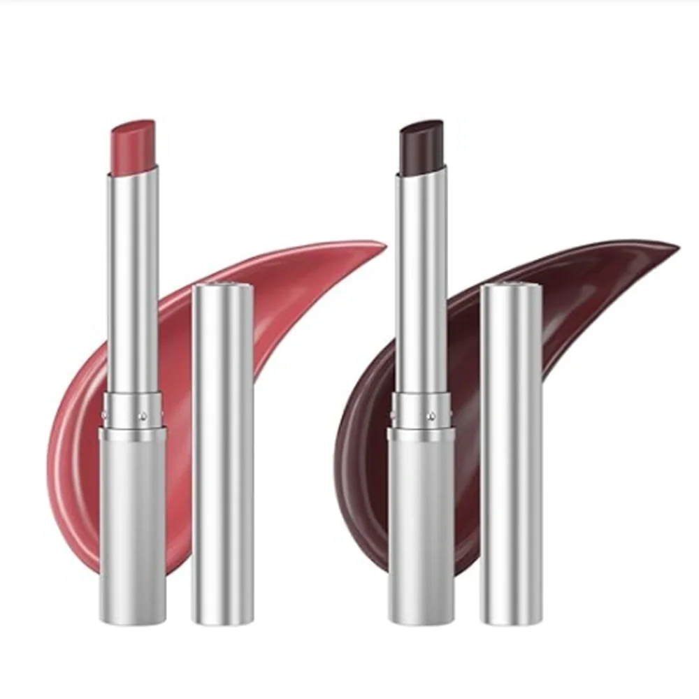 أحمر شفاه عسلي ملون بلسم الشفاه بقع الشفاه لجميع ألوان البشرة أحمر شفاه مغذي مرطب للنساء عبوة من الأسود والوردي #1