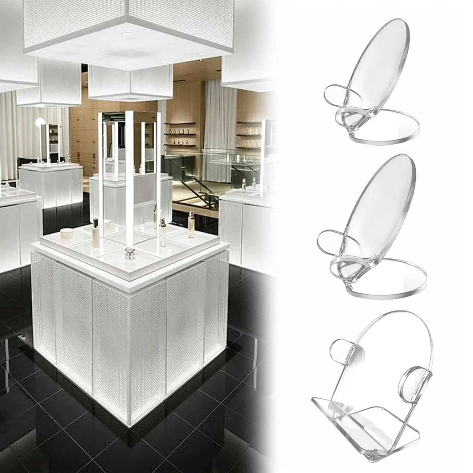 

3шт органайзер для макияжа акриловая полка для контура пудры для лица туалетный столик