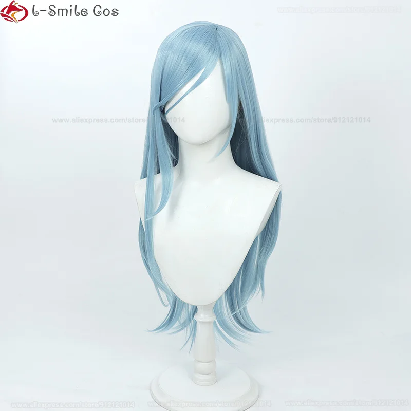 Peluca de Cosplay de Anime Hinomori Shizuku de alta calidad, pelo sintético azul largo resistente al calor, pelucas de Halloween + gorro de peluca, 80cm