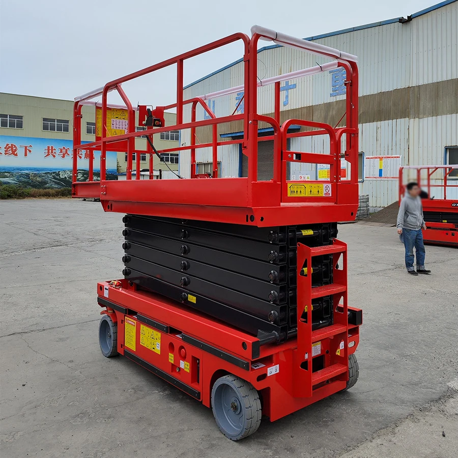 8m Electric Hydraulic Scissor Lift Platform with Engine Motor Gear Self Propelled 320kg Capacity