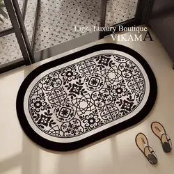VIKAMA American Crystal Velvet Bathroom Absorbent Mat Bathroom Non-Slip Mat Quick Drying Dirty Resistant Easy Care Carpet