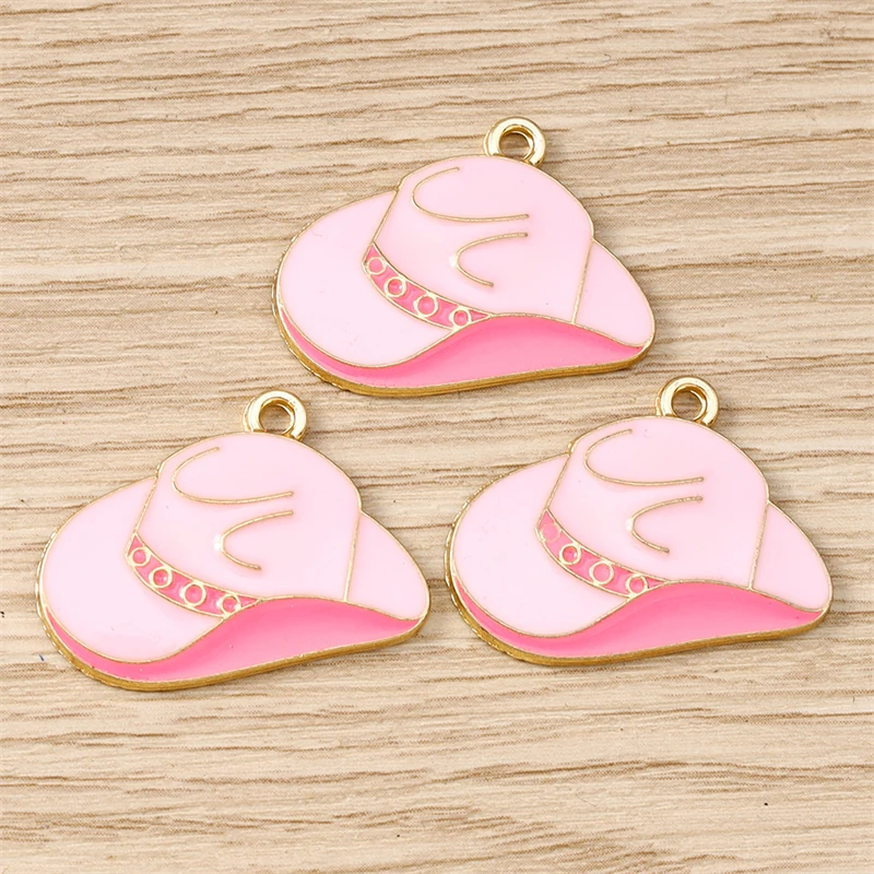 10 Stück niedliche Emaille-Hut-Stiefel-Charms-Anhänger für die Schmuckherstellung, Tropfen-Ohrringe, Halsketten, Armbänder, Zubehör, DIY-Bastelbedarf – Detail 3