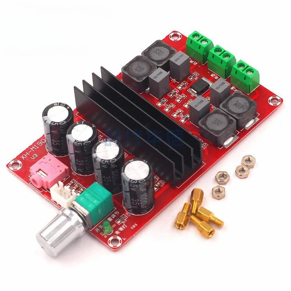 2x100W XH-M190 TPA3116 D2 Dual Channel Digital Audio Amplifier Board For arduino TPA3116D2 Two Channel Module 100W+100W 12-24V